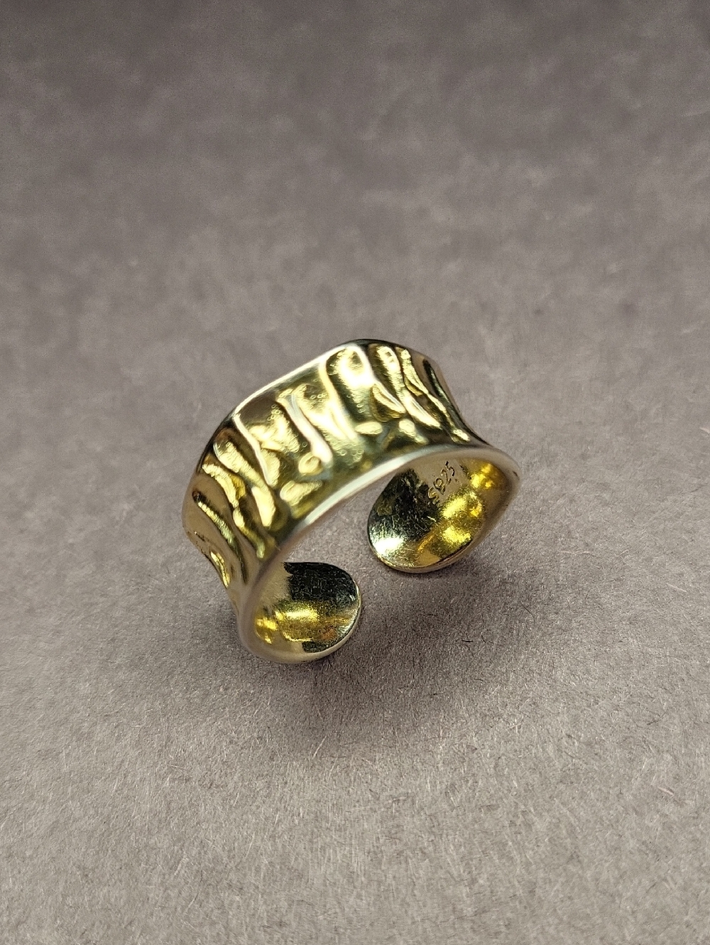 Sterling Silver Textured Open Band Ring